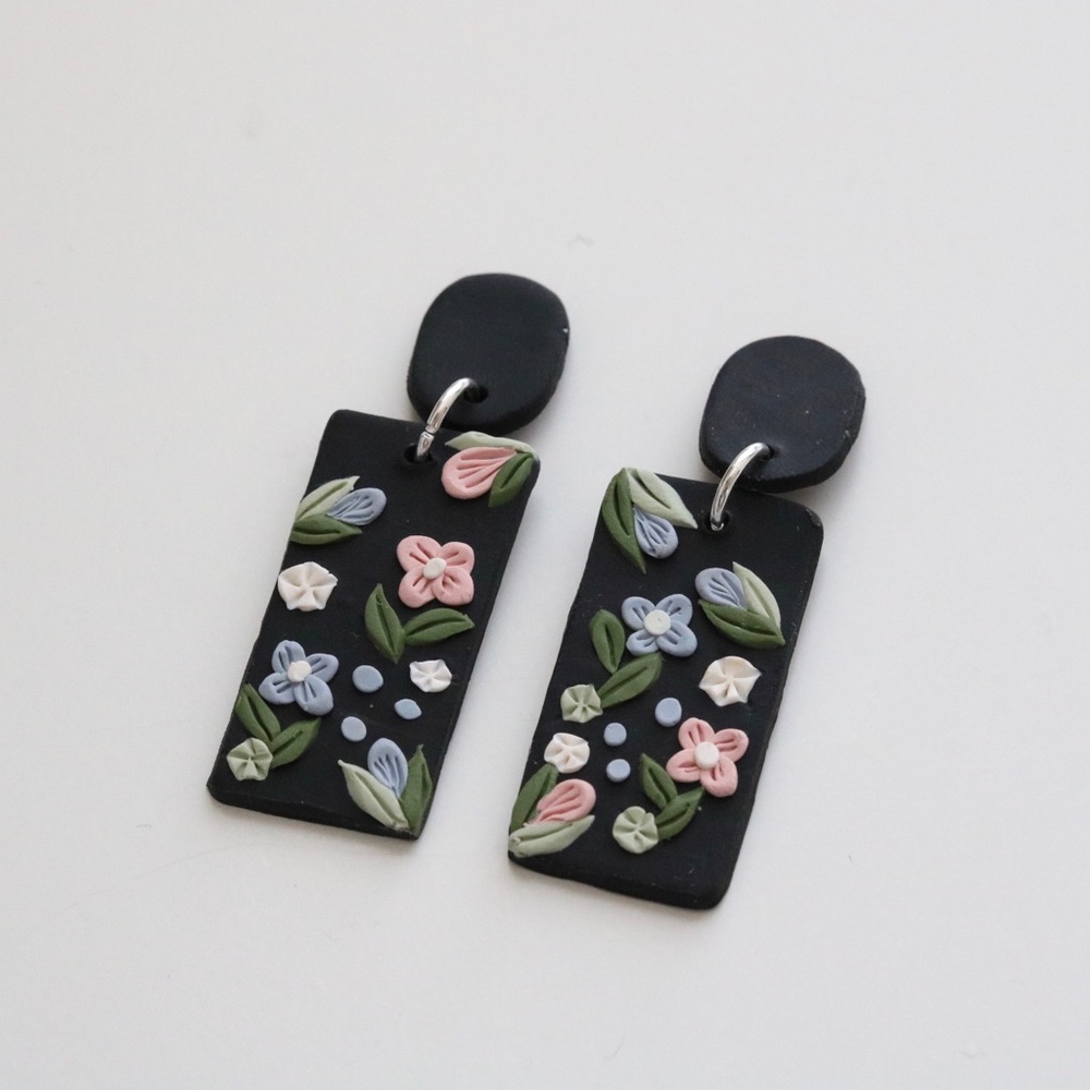 Handmade polymer clay earring